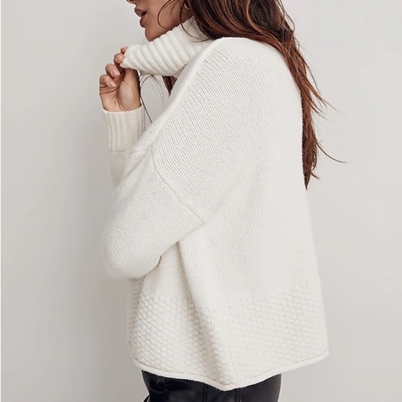 Madewell Sadler Turtleneck Ivory Sweater Sz 1X Knit Wool Pullover - Picture 6 of 6